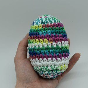 Handcrafted Catnip Colorful Striped Easter Egg Cat Toy